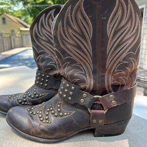 Ariat Brown Leather Studded Boots